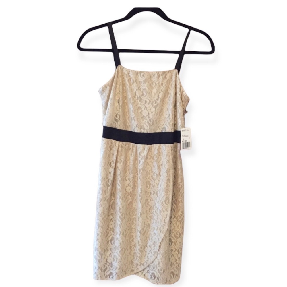 NWT Forever 21 cream off-white lace dress small, adjustable straps S dance bride